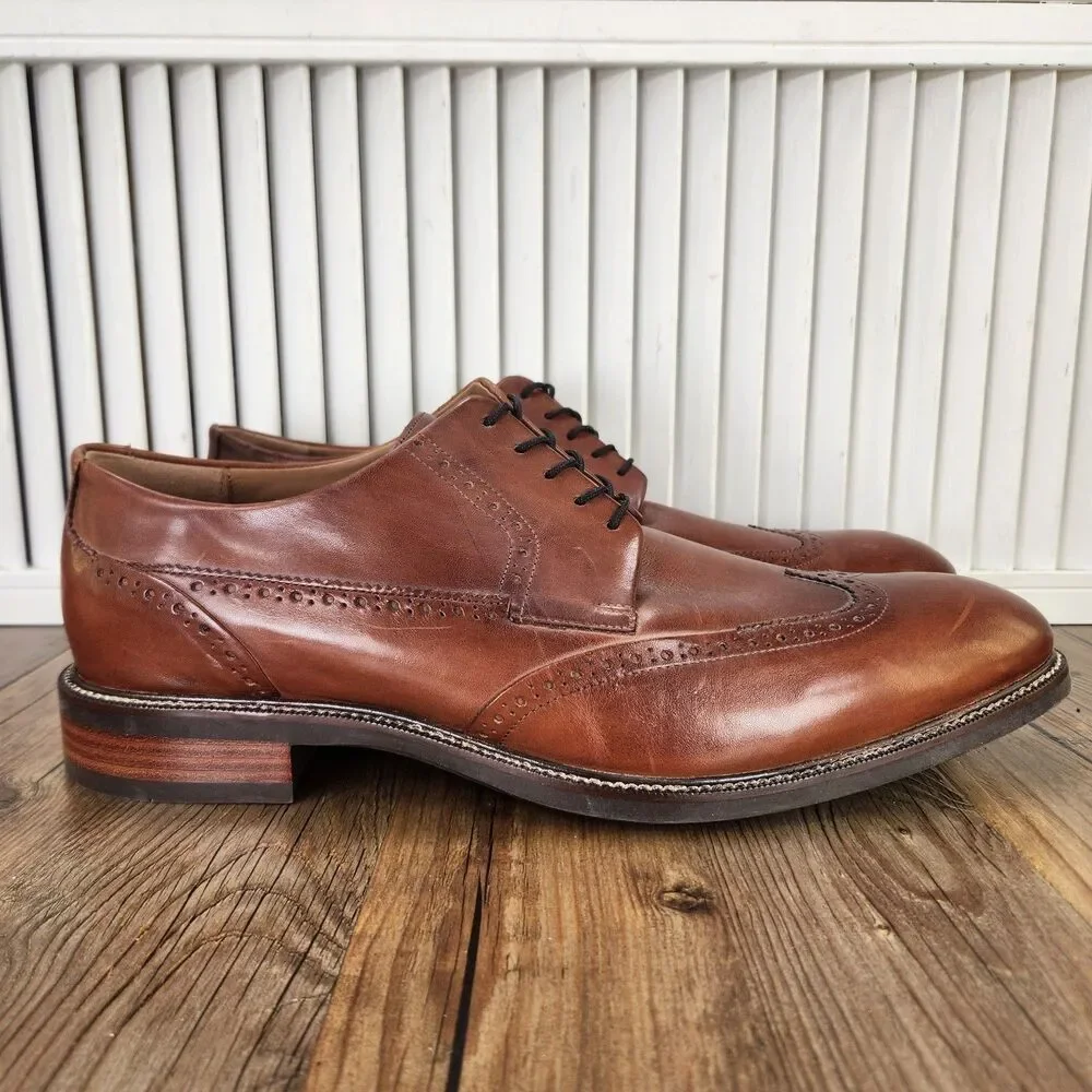 Cole Haan Modern Essentials Grand.OS Wingtip Mens 13 W Brown Leather Derby Shoes